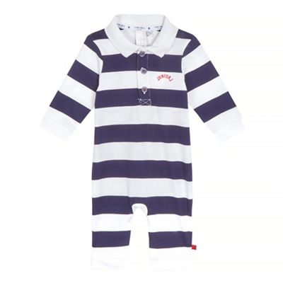 J by Jasper Conran Baby boys' white and navy striped print romper suit